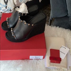 Valentino Rockstud Torchon Wedge
